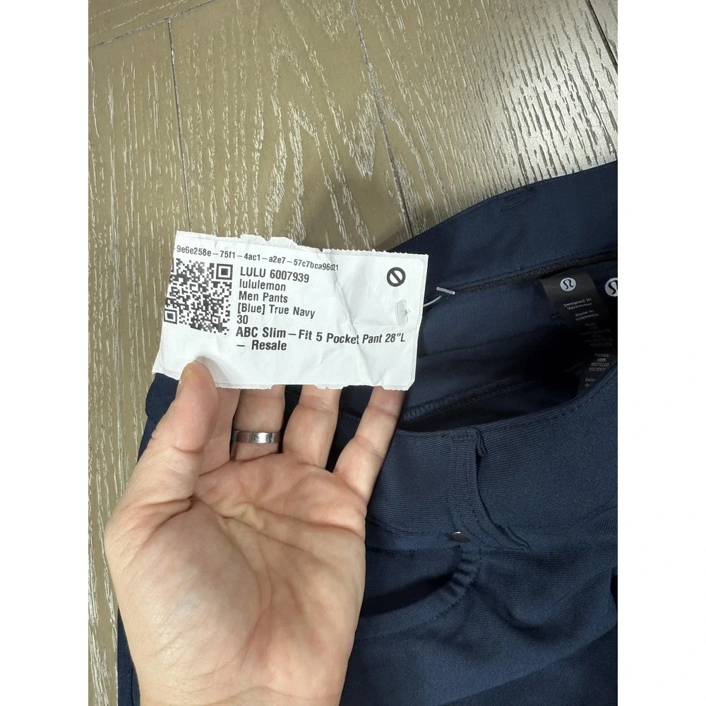 Lululemon ABC Pants Mens 30 Blue ABC Slim 5 Pocket Chino‎ Stretch Casual